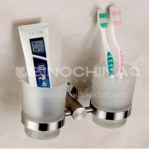Bathroom glass toothbrush cup double cup stainless steel